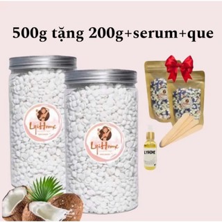 [TẶNG 200g+serum] Hũ 500g sáp waxlong nóng an toàn, sáp sữa dừa thơm dẻo an toàn . lyihome