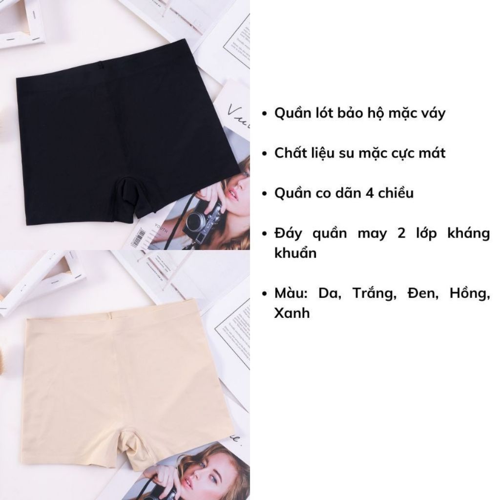 SET 3 Quần lót bảo hộ chống lộ su đúc mềm mại êm ái đáy lót cotton kháng khuẩn khử mùi LANIXA V8205