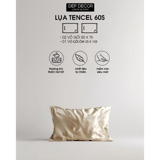 Vỏ gối nằm lụa Tencel 60s bảng màu trơn mới 50x70cm mềm mịn thoáng khí Đẹp Decor