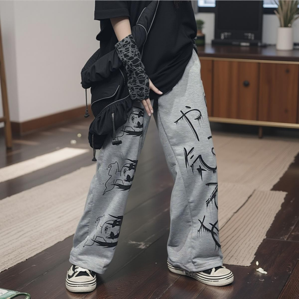 Quẩn dài nỉ SAJA nam nữ cạp chun form suông ống rộng kiểu dáng basic đen ,xám Size 40-68kg K1