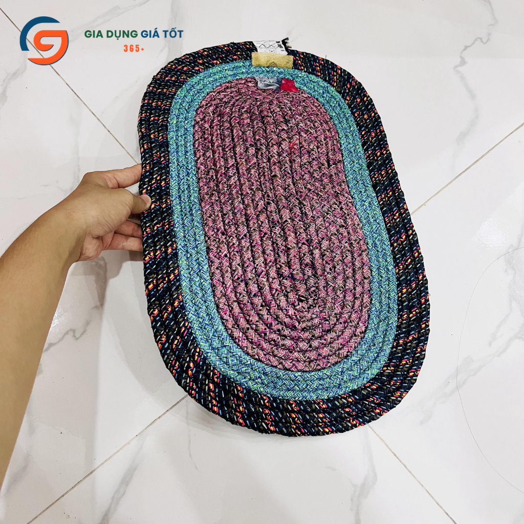 Thảm lau chân thấm nước sợi vải đan chống trơn trượt - Thảm chùi chân nhà tắm, cửa ra vào, phòng ngủ