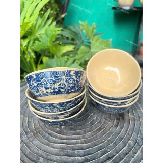 Bộ 10 Chén Gốm Cổ Xưa Ông Tiên Xanh 11cm (Chén Thất Hiền) - Gốm Xưa Hoài Cổ - Dùg Ăn Cơm - Trang Trí Theo Xưa - Tẩn Mộ