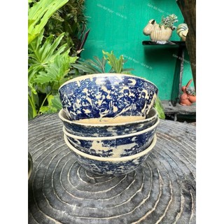 Bộ 10 Chén Gốm Cổ Xưa Ông Tiên Xanh 11cm (Chén Thất Hiền) - Gốm Xưa Hoài Cổ - Dùg Ăn Cơm - Trang Trí Theo Xưa - Tẩn Mộ