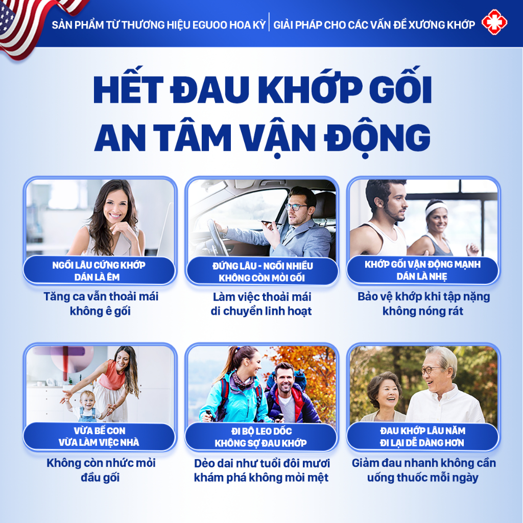 Miếng Dán Hỗ Trợ Giảm Đau Đầu Gối, Tê Mỏi, Giúp Làm Dịu Cơn Đau Thảo Mộc EGUOO 1Hộp 10 Miếng