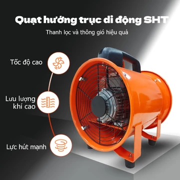 Quạt hướng trục di động, quạt thông gió tiện ích để hút khí và thông gió trong nhà và nơi làm việc