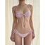 2Soonsumff Bộ bikini 2 mảnh buộc dây tí hon đính hoa nổi DIY đồ bơi phong cách hàn quốc cho nữ