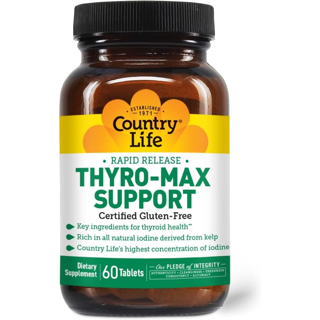 Hỗ trợ Thyro-Max từ tảo bẹ và L-Tyrosine tuyến giáp Country Life 60 viên