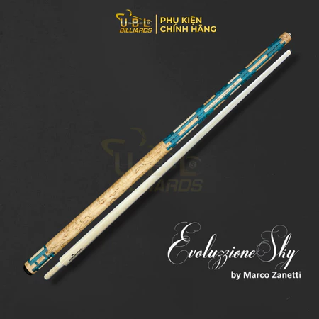Cơ bida líp Longoni Zanetti Evoluzione Sky – 440–460g – Đầu 11.5mm – Dài 143–147cm