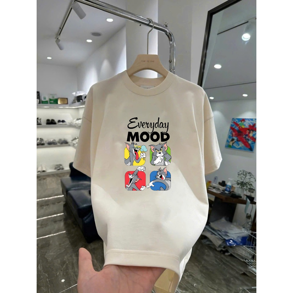 Áo thun Tom and Jerry Everyday MOOD Unisex Form Rộng Cao Cấp Co Giãn 2 Chiều