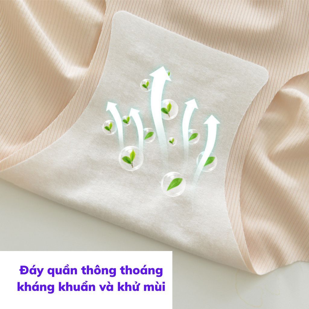 COMBO 3 Quần lót nữ su đúc mềm mại thoáng khí viền lượn sóng in chữ dễ thương xĩnh xắn LANIXA L8368