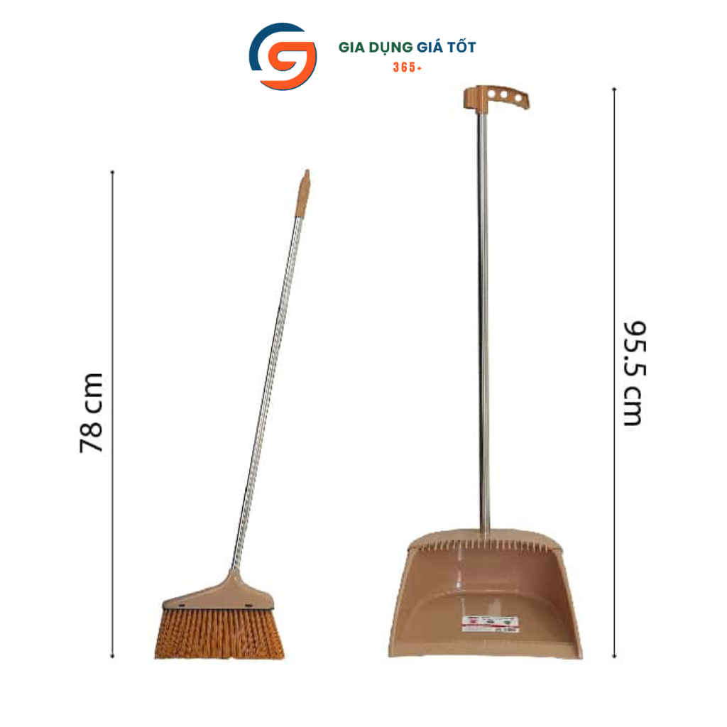 Bộ chổi quét nhà kèm xẻng hốt rác Song Long , chổi cước nhựa mềm quét bụi bẩn gia đình