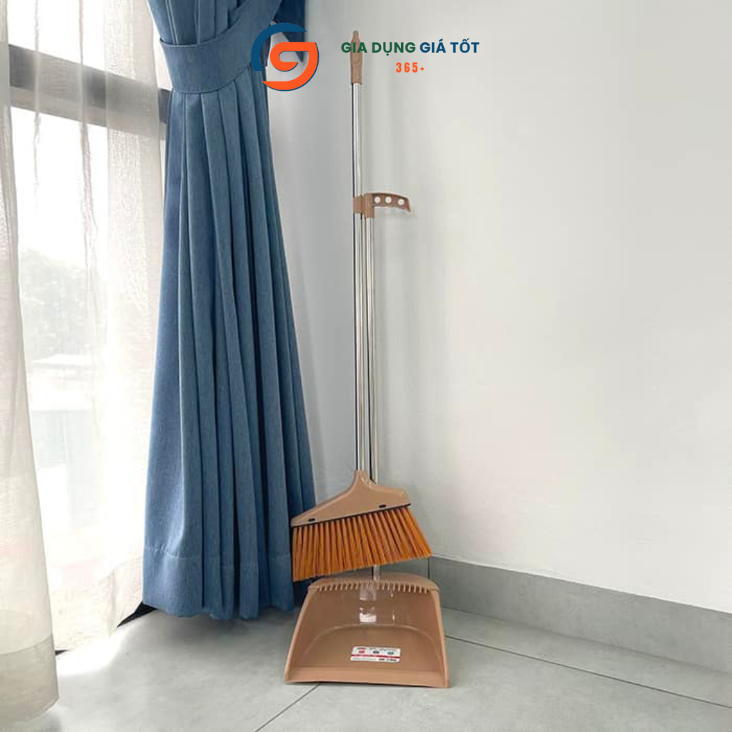 Bộ chổi quét nhà kèm xẻng hốt rác Song Long , chổi cước nhựa mềm quét bụi bẩn gia đình