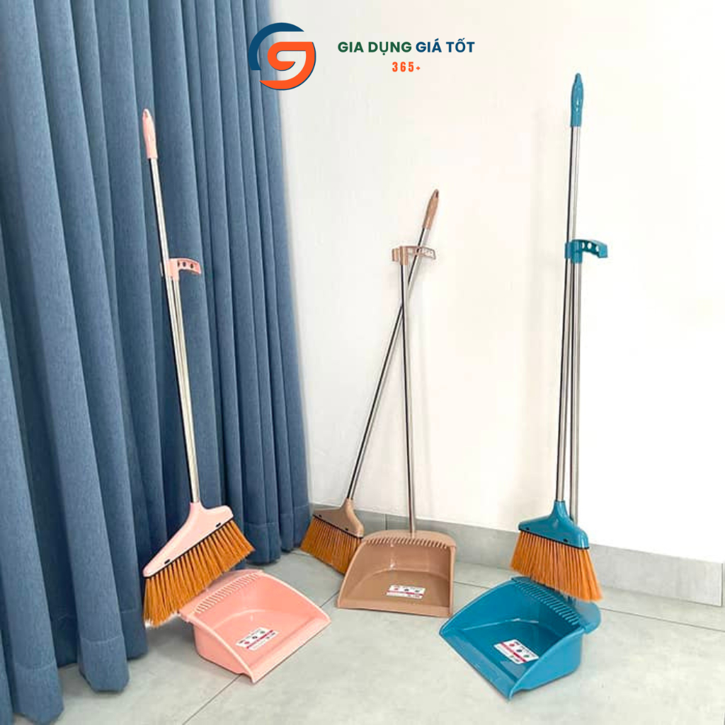 Bộ chổi quét nhà kèm xẻng hốt rác Song Long , chổi cước nhựa mềm quét bụi bẩn gia đình