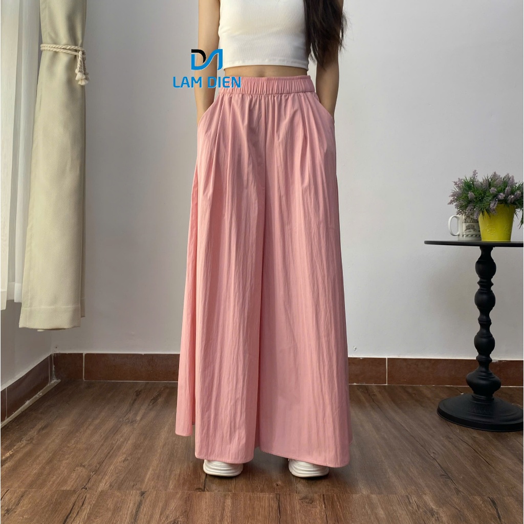 Quần Ống Rộng Nữ Có Túi, Quần Giả Váy Chất Gió Lụa Mềm Mại Trẻ Trung Cá Tính LQ019