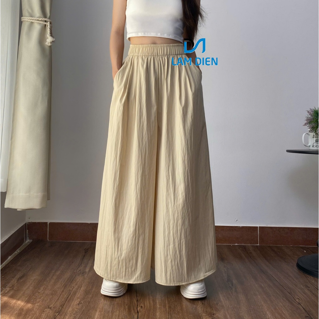 Quần Ống Rộng Nữ Có Túi, Quần Giả Váy Chất Gió Lụa Mềm Mại Trẻ Trung Cá Tính LQ019