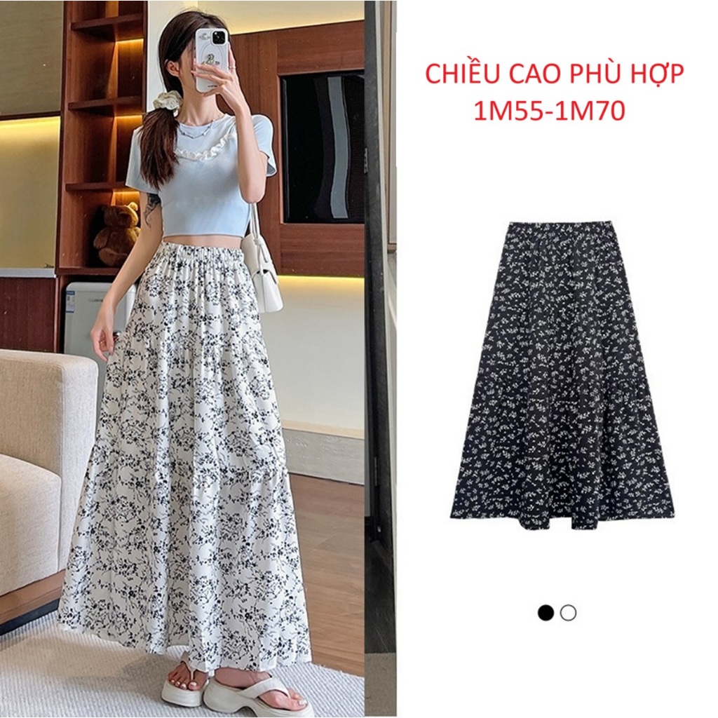 Chân Váy Hoa Nhí, Đầm Dáng Dài, Chân Váy Dài Đi Biển Thoáng Mát Trẻ Trung LQ028