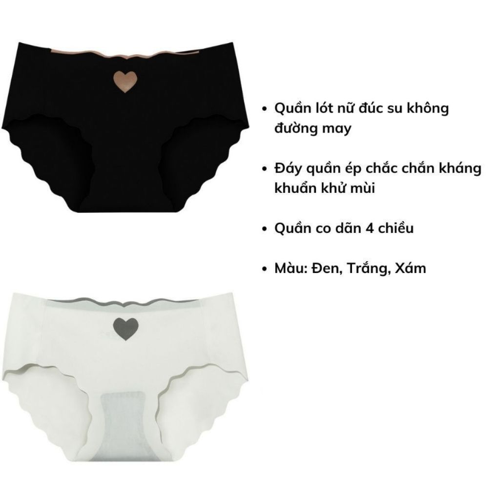 COMBO 3 Quần lót nữ su đúc mềm mịn cạp vừa ôm mông tôn dấng viền lượn sóng xinh xắn LANIXA L8520