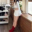 2Sooonsumff Set 2 món áo crotop dài tay cổ thuyền kèm chân váy ngắn xòe phối bèo mùa xuân cho nữ