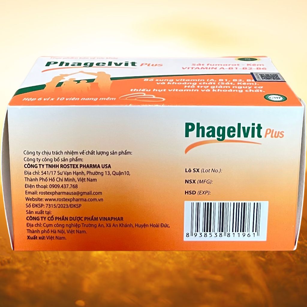 Phagelvit Plus 60 Viên - Rostex - Vinaphar - Vitamin Thanh Lọc