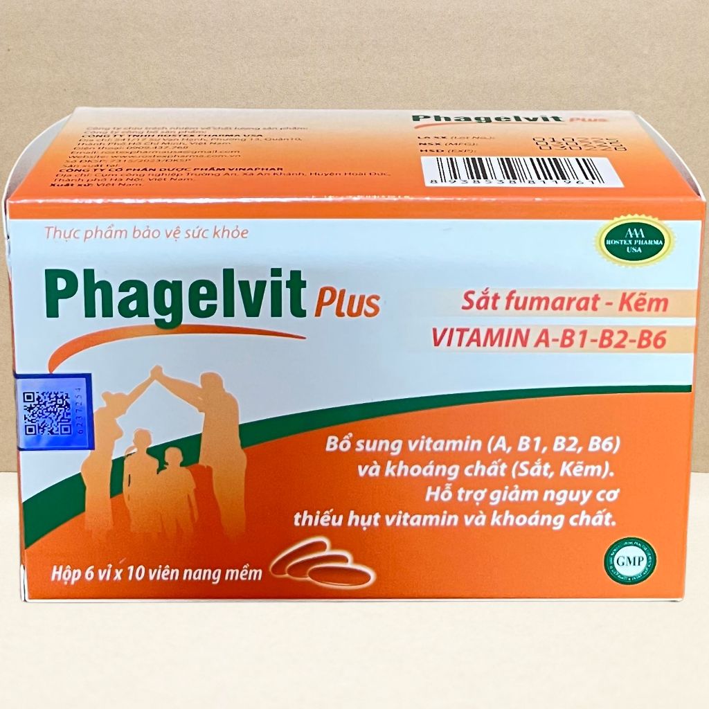 Combo 2 Hộp Phagelvit Plus 60 Viên - Rostex - Vinaphar - Vitamin Chữa Lành