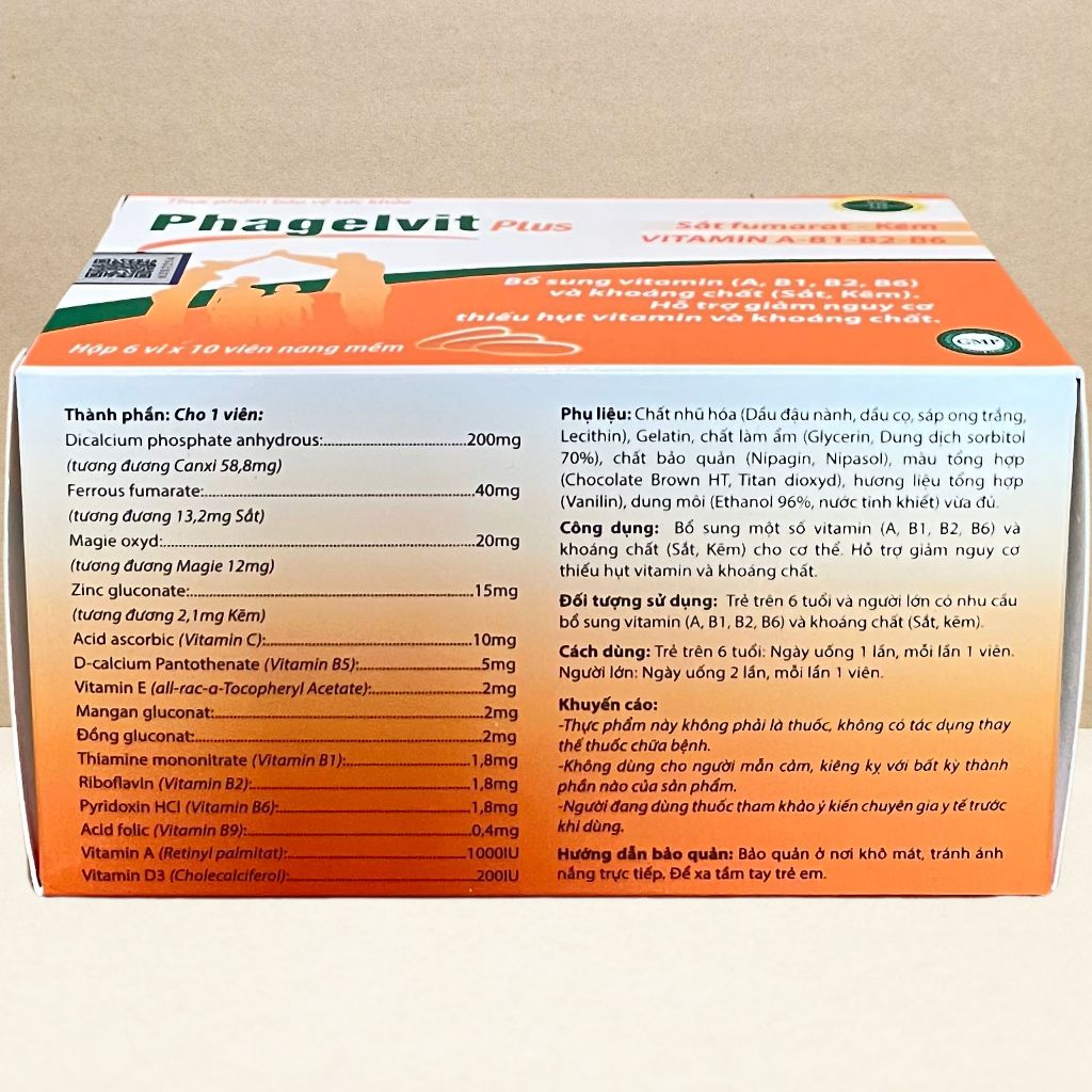 Combo 2 Hộp Phagelvit Plus 60 Viên - Rostex - Vinaphar - Vitamin Chữa Lành