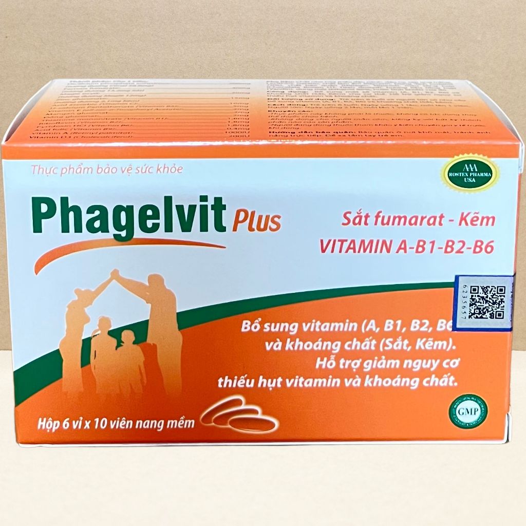 Phagelvit Plus 60 Viên - Rostex - Vinaphar - Vitamin Chữa Lành