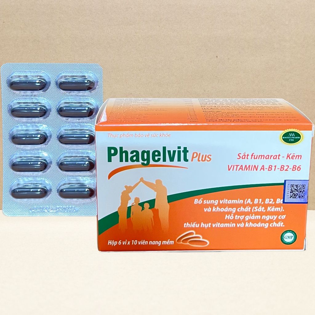 Combo 2 Hộp Phagelvit Plus 60 Viên - Rostex - Vinaphar - Vitamin Chữa Lành