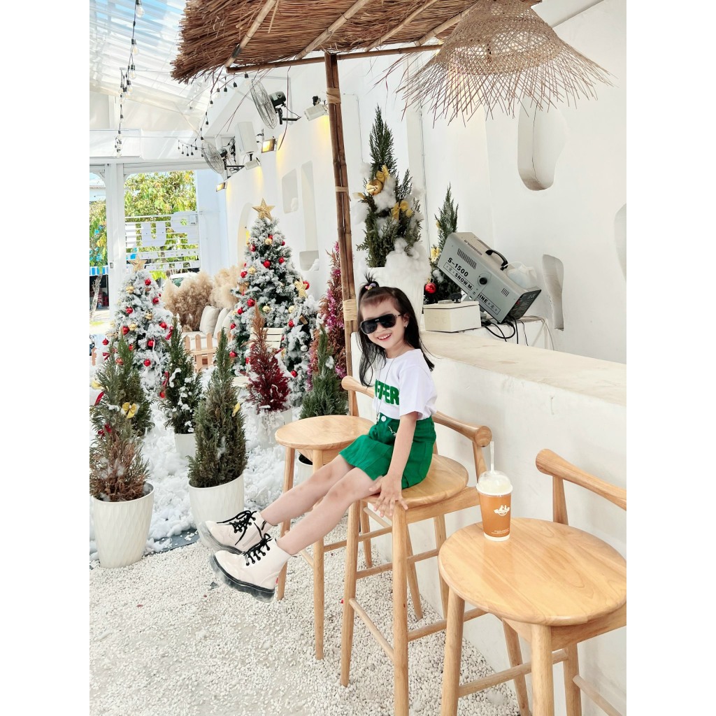 Sét bộ áo chữ offer mix chân váy kaki co dãn sành điệu đủ size mẹ và bé