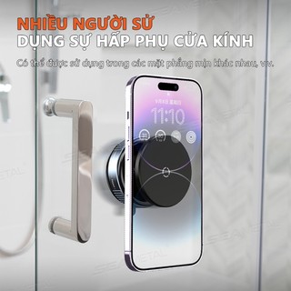 Giá đỡ điện thoại di động gắn trên ô tô từ tính SEAMETAL Hấp phụ chân không 360° Giá đỡ hút siêu mạnh xoay cho Iphone