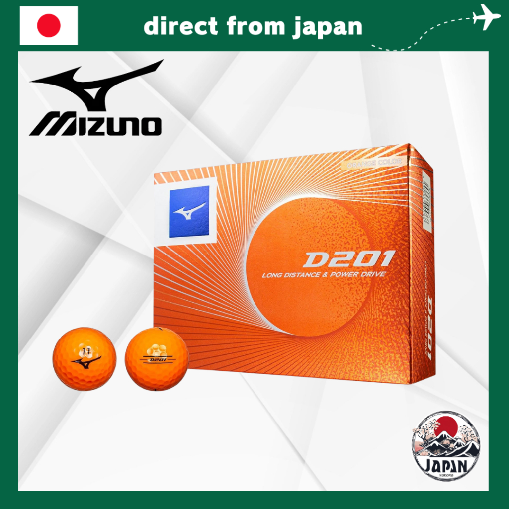 Bóng Golf MIZUNO D201 – 2 Lớp, Cảm Giác Mềm, Đánh Xa –  Cam