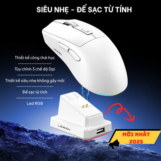 Chuột không dây - Chuột Bluetooth Leaven X3 Chip PRO-Chuột Bluetooth Có Dock Sạc- LED Rgb-1600 DPI Siêu nhẹ-BH12T