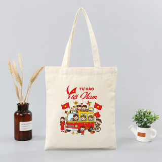 Túi tote Tự hào Việt Nam túi vải canvas chào đón Lễ Quốc Khánh 2/9 dùng đeo vai đi chơi đi học tota0221