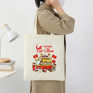 Túi tote Tự hào Việt Nam túi vải canvas chào đón Lễ Quốc Khánh 2/9 dùng đeo vai đi chơi đi học tota0221