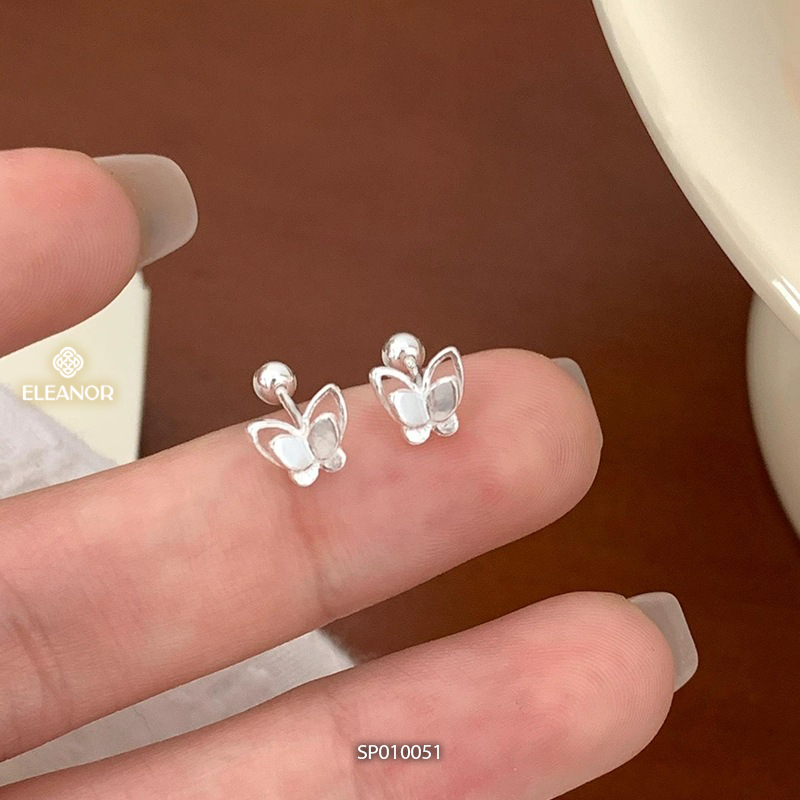 Bông tai nữ chuôi bạc 925 Eleanor Accessories hình hồ điệp phụ kiện trang sức khuyên tai mini 10051