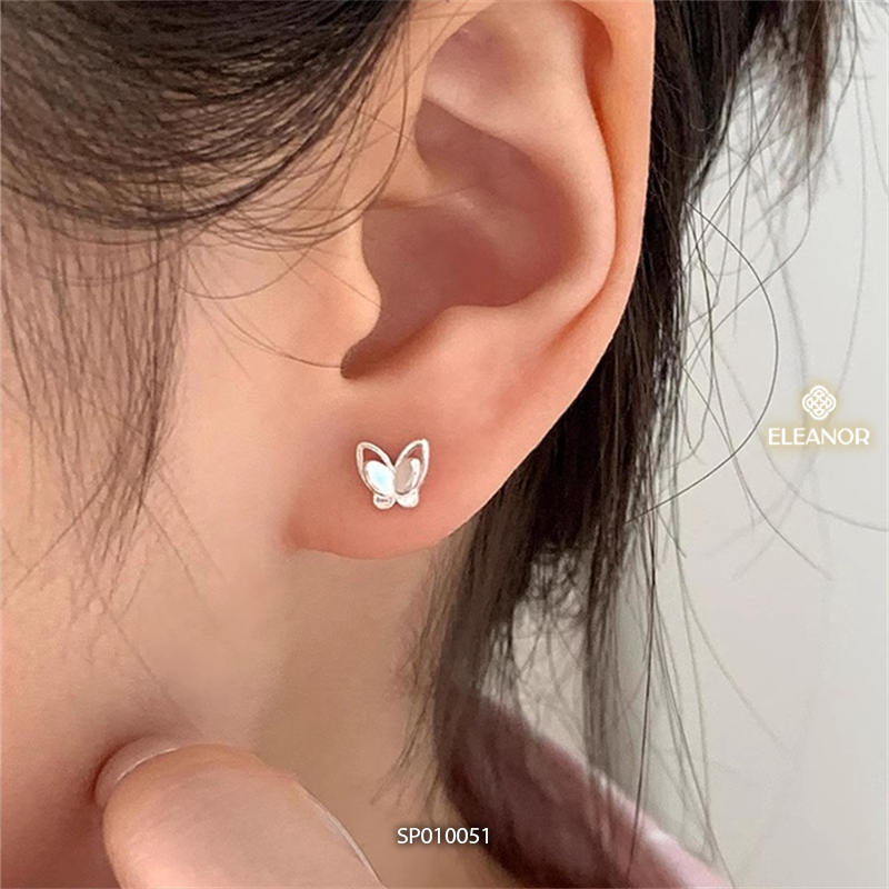 Bông tai nữ chuôi bạc 925 Eleanor Accessories hình hồ điệp phụ kiện trang sức khuyên tai mini 10051