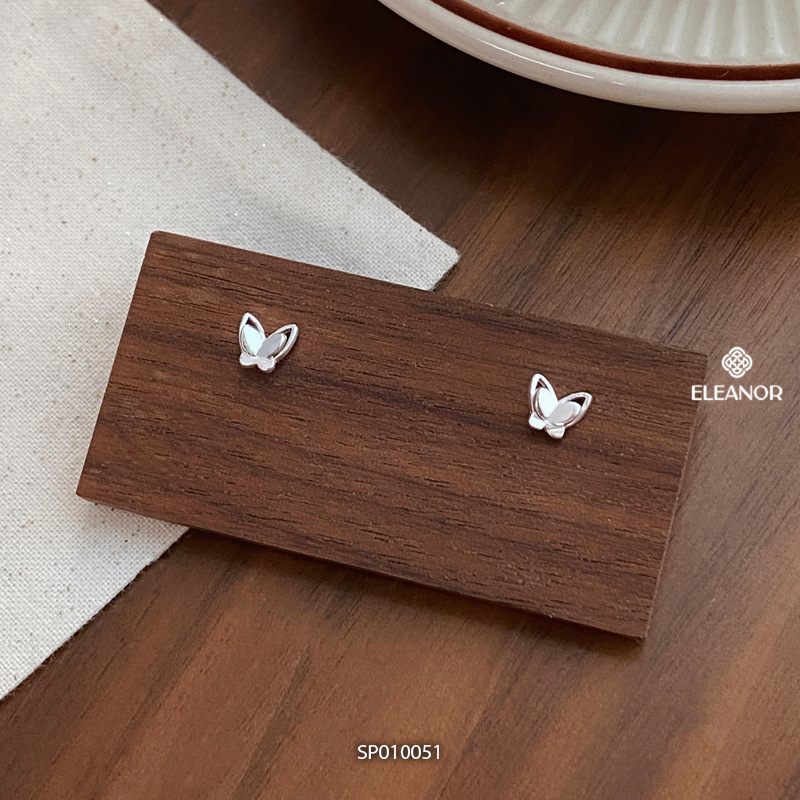 Bông tai nữ chuôi bạc 925 Eleanor Accessories hình hồ điệp phụ kiện trang sức khuyên tai mini 10051