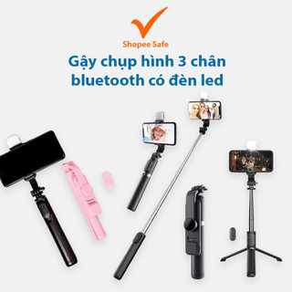 Gậy chụp hình 3 chân bluetooth có đèn led, điều khiển từ xa, selfie đa năng (chọn màu)