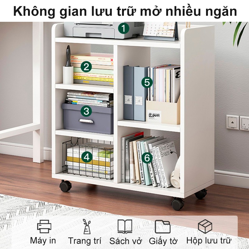 SUNNY Tủ lưu trữ dạng lưới 5 tầng có bánh xe di động ngăn kéo rộng tiết kiệm không gian dễ lắp ráp