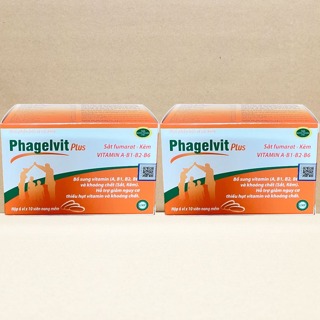 Combo 2 Hộp Phagelvit Plus 60 Viên - Rostex - Vinaphar - Vitamin Chữa Lành