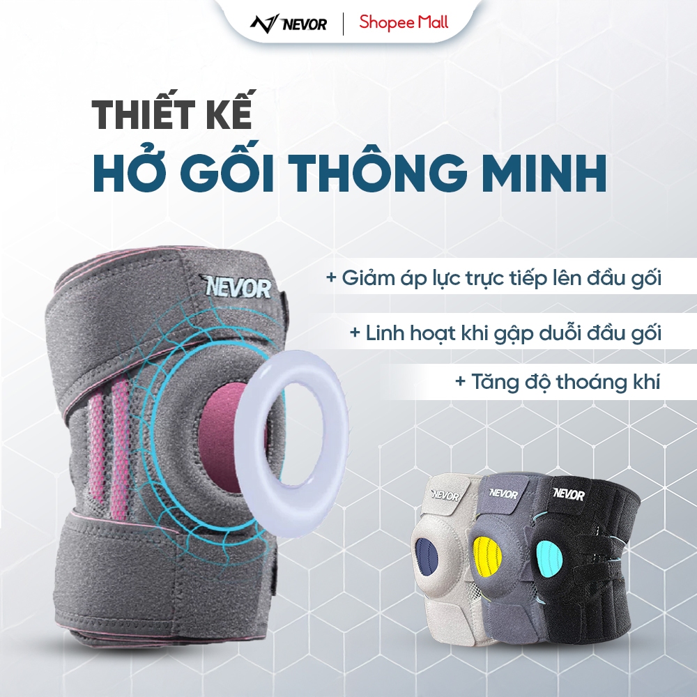 Bó Gối Thể Thao Cao Cấp Nevor BDG12 Hỗ Trợ Bảo Vệ Dây Chằng, Phục Hồi Chấn Thương Khi Đá Bóng, Pickleball