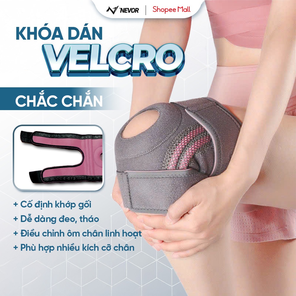 Bó Gối Thể Thao Cao Cấp Nevor BDG12 Hỗ Trợ Bảo Vệ Dây Chằng, Phục Hồi Chấn Thương Khi Đá Bóng, Pickleball