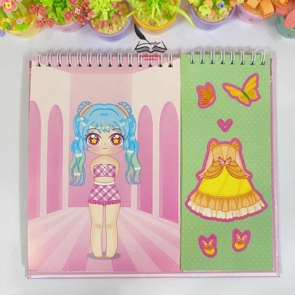 Sách- Sticker Bóc Dán Công Chúa Kawaii Cho Bé Gái – Sách Thời Trang Sáng Tạo 100+ Mẫu Váy Phụ Kiện