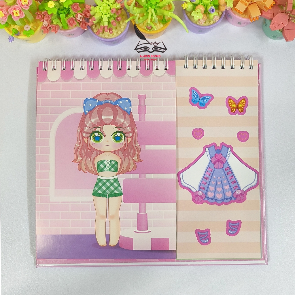 Sách- Sticker Bóc Dán Công Chúa Kawaii Cho Bé Gái – Sách Thời Trang Sáng Tạo 100+ Mẫu Váy Phụ Kiện