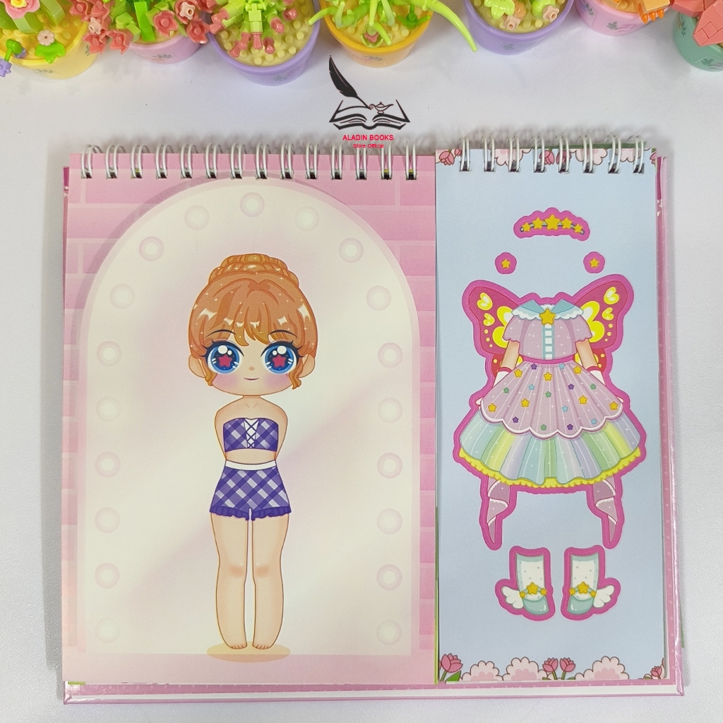 Sách- Sticker Bóc Dán Công Chúa Kawaii Cho Bé Gái – Sách Thời Trang Sáng Tạo 100+ Mẫu Váy Phụ Kiện