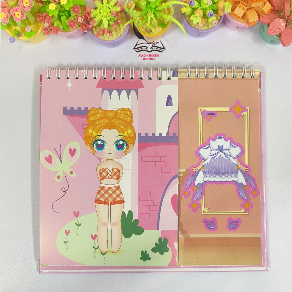 Sách- Sticker Bóc Dán Công Chúa Kawaii Cho Bé Gái – Sách Thời Trang Sáng Tạo 100+ Mẫu Váy Phụ Kiện