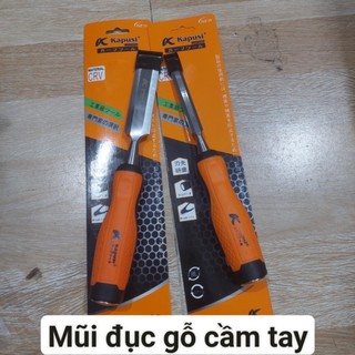 Mũi đục gỗ KAPUSI 10/12/14/16/ 19/22/25mm Tay cầm bọc nhựa chống trơn, chất liệu bằng thép, bh 12 tháng
