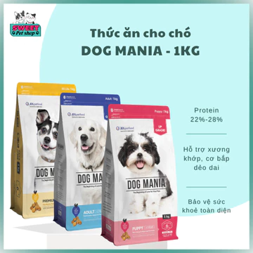 Thức ăn cho chó con DOG MANIA PUPPY 1kg - Thức ăn hạt cho chó con Sweetpetshop - Có sỉ SLL