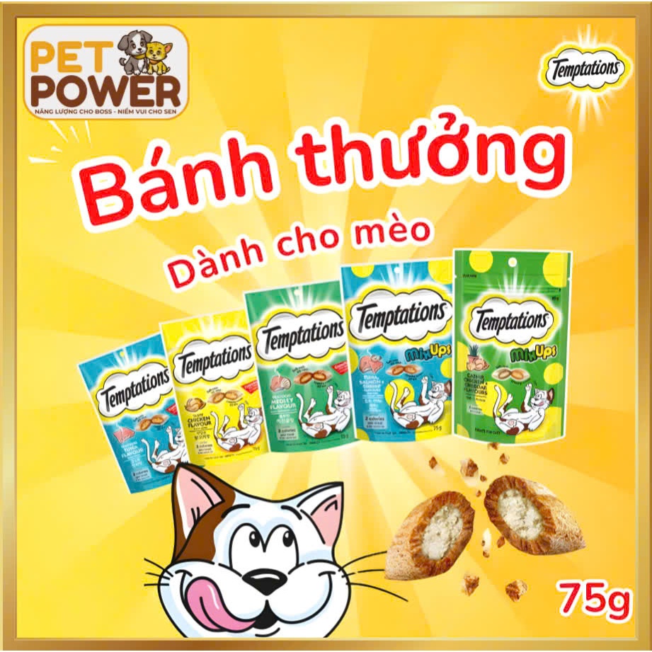 Bánh thưởng cho mèo Temptations 75g