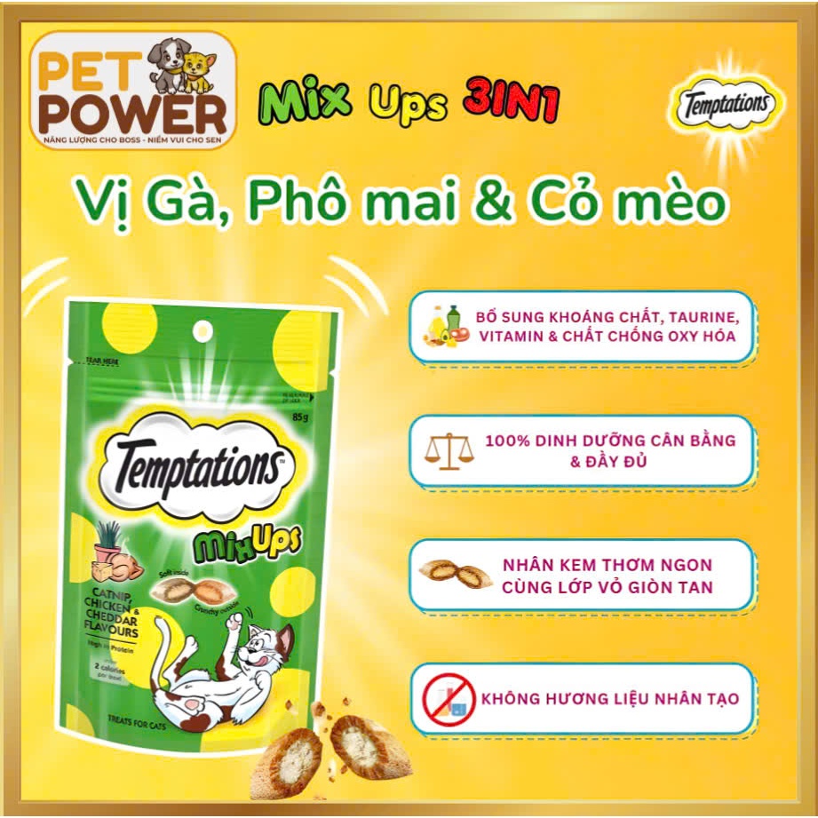 Bánh thưởng cho mèo Temptations 75g