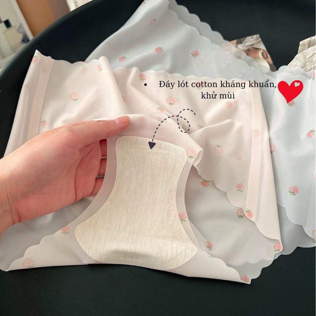 SET 5 Quần lót nữ su thạch mỏng nhẹ tàng hình không lộ viền họa tiết xinh xắn đáng yêu LANIXA L1027